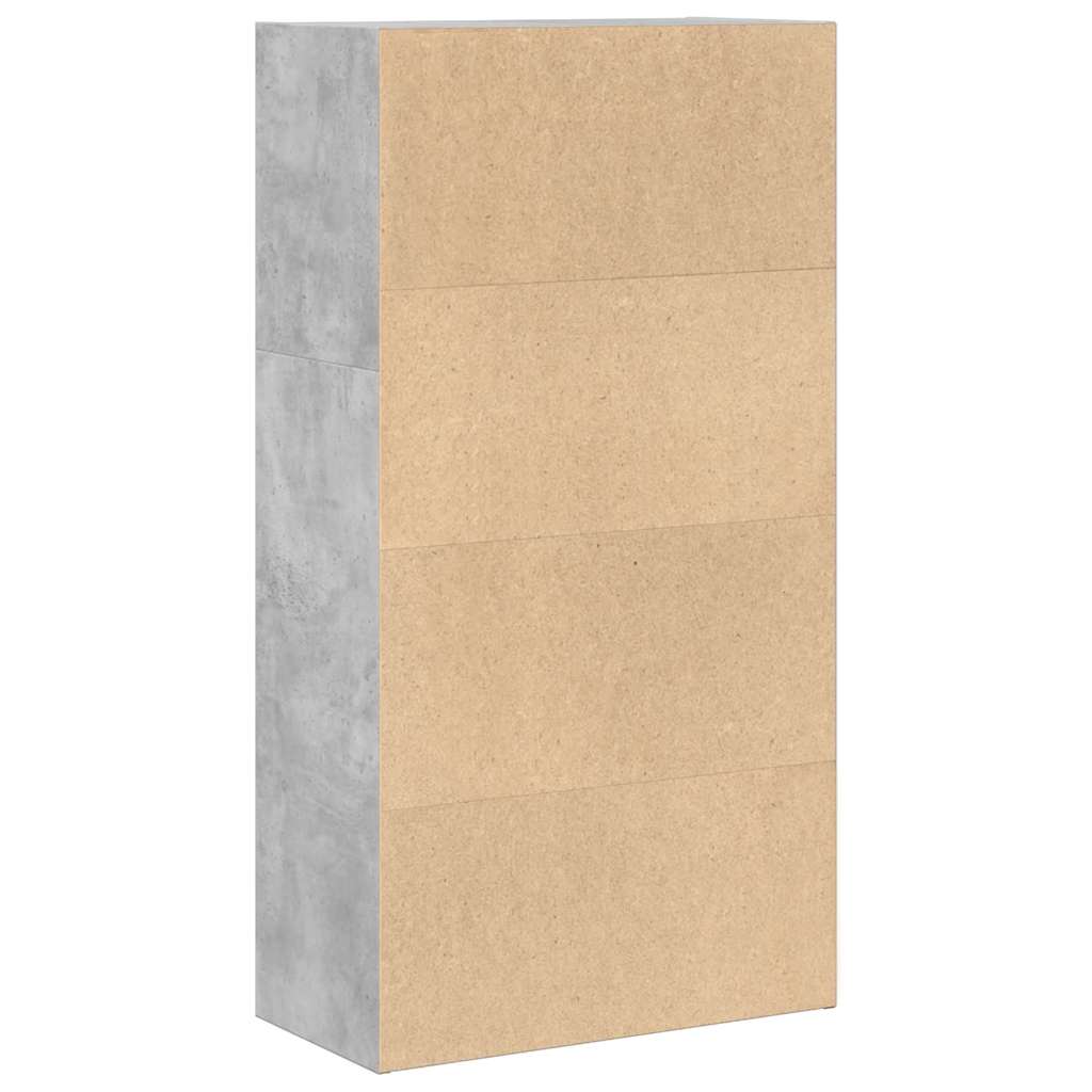 Bücherregal Betongrau 60x30x114 cm Holzwerkstoff