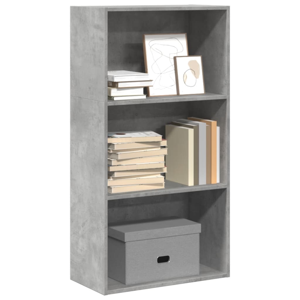 Bookshelf Concrete Grey 60x30x114 cm Wood Material