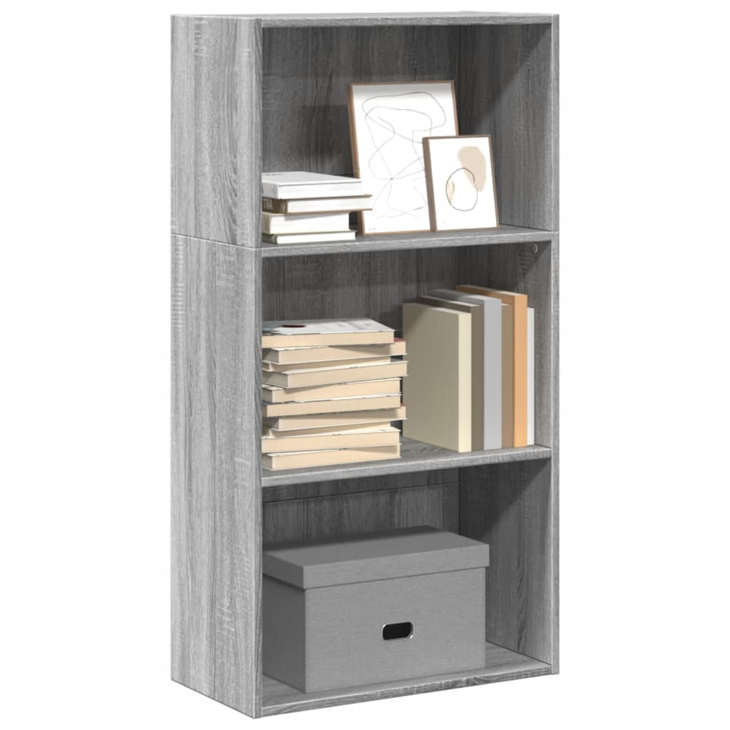 Bookshelf Gray Sonoma 60x30x114 cm Wood Material