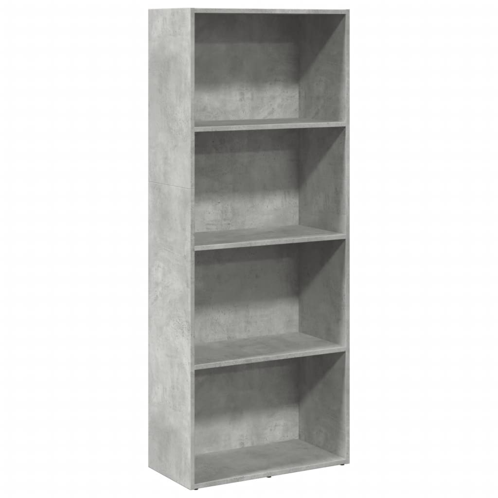 Bookshelf Concrete Grey 60x30x152 cm Wood Material