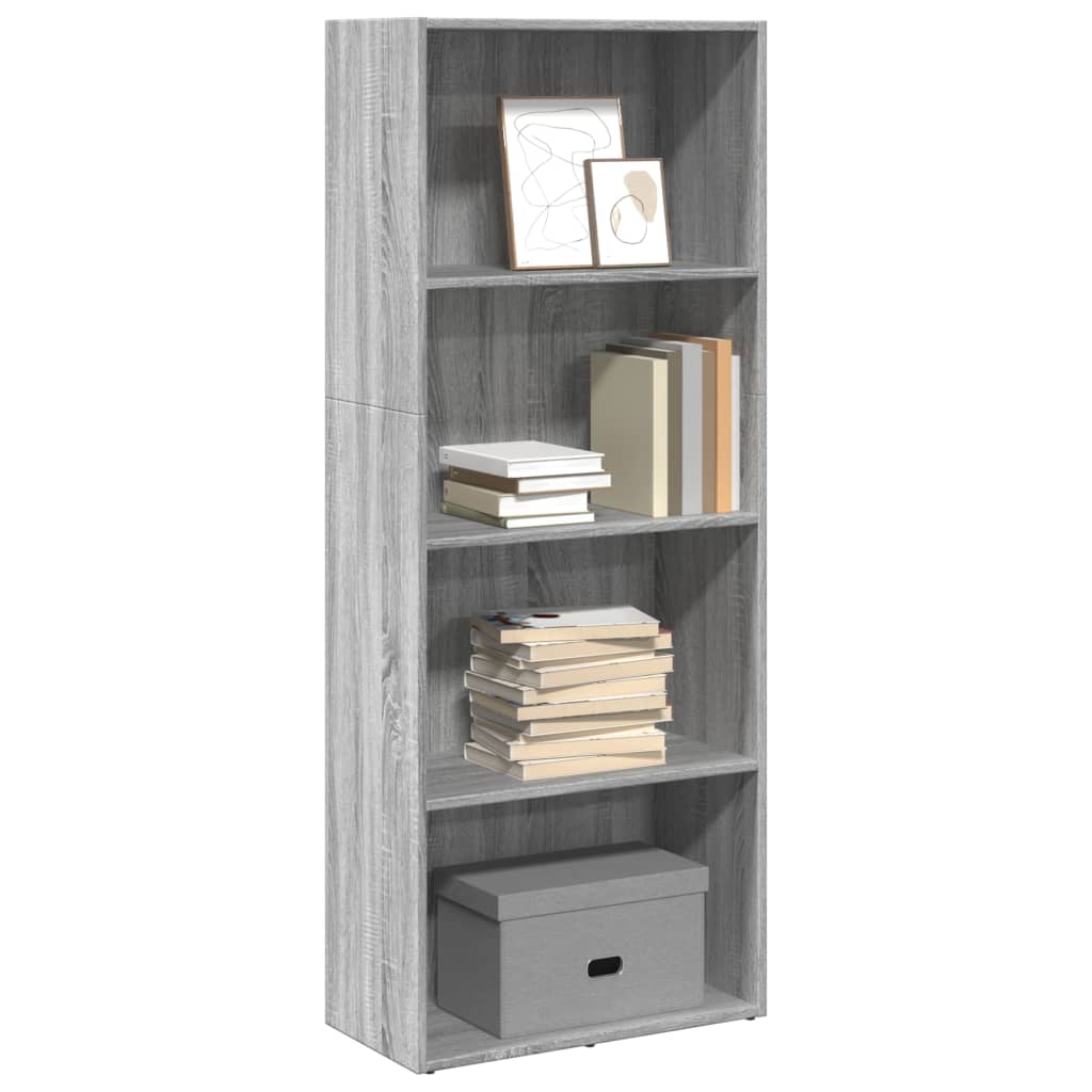 Bookshelf Gray Sonoma 60x30x152 cm Wood Material