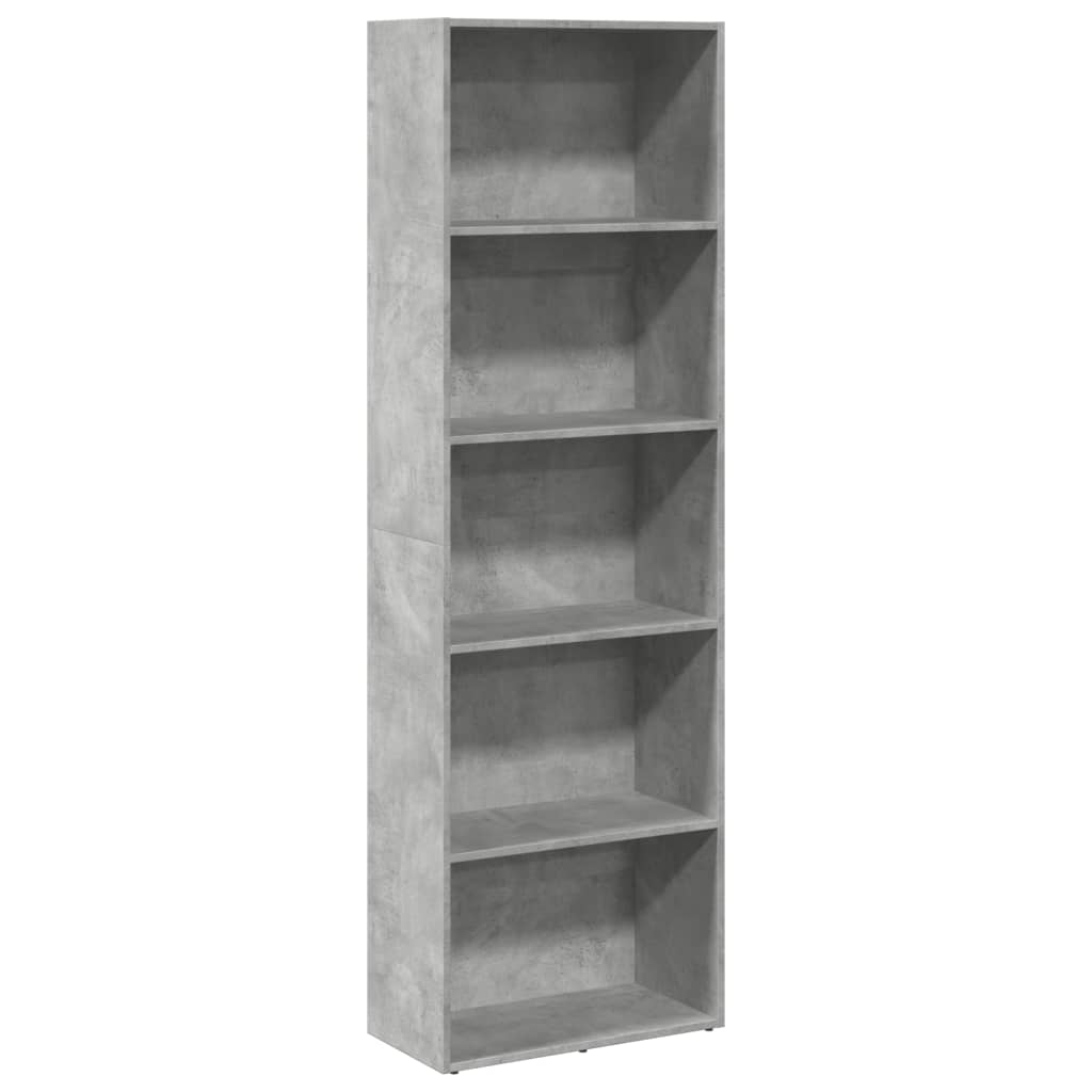 Bookshelf Concrete Grey 60x30x189 cm Wood Material