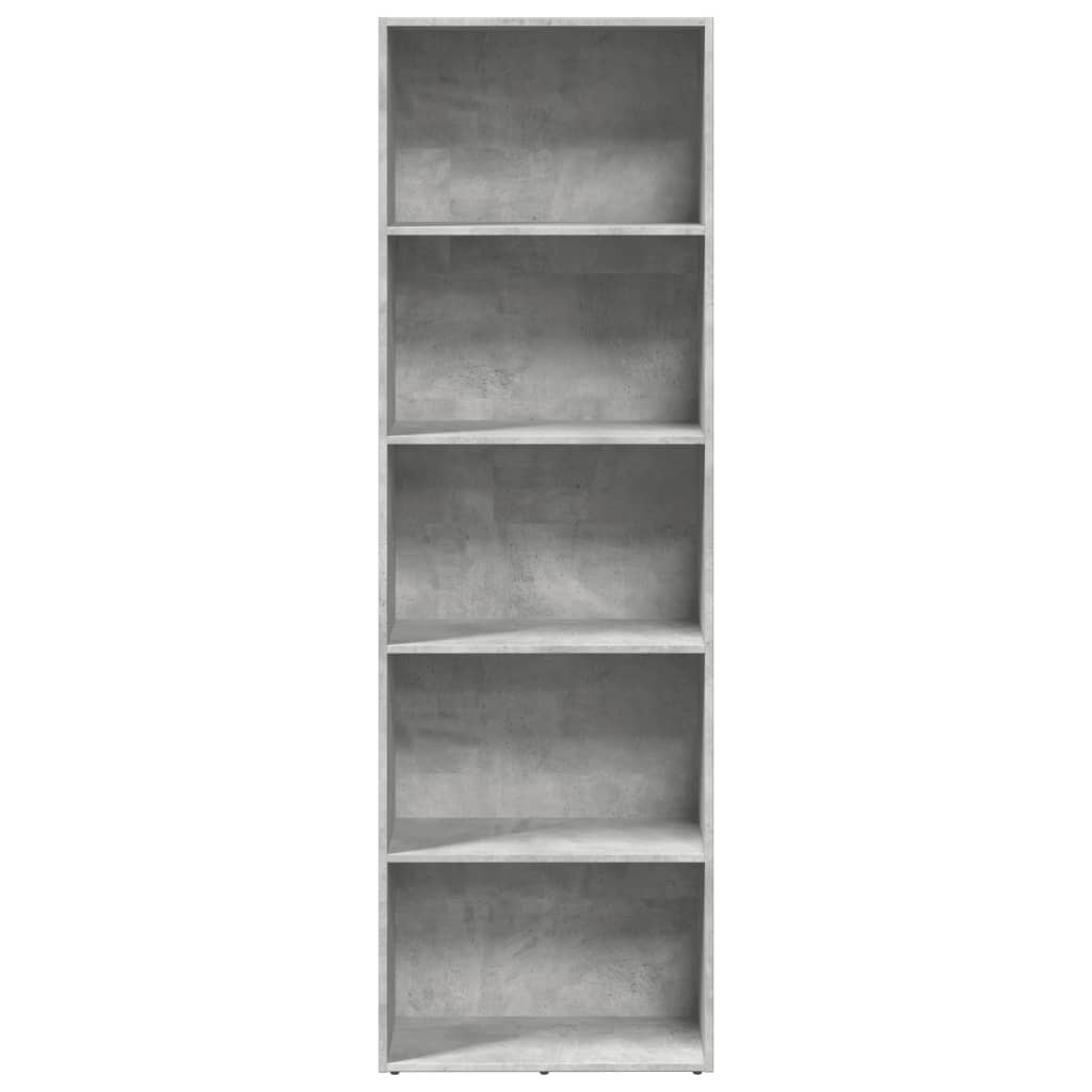 Bookshelf Concrete Grey 60x30x189 cm Wood Material