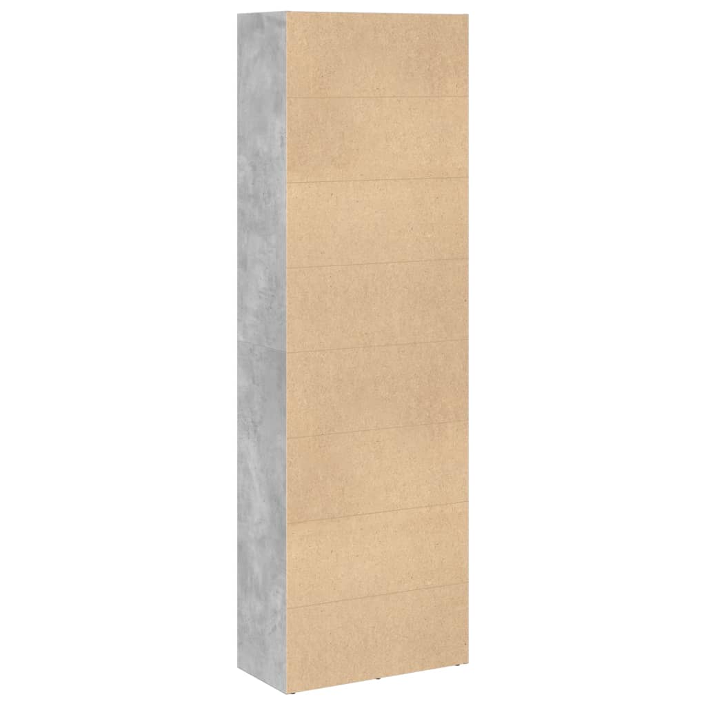 Bookshelf Concrete Grey 60x30x189 cm Wood Material