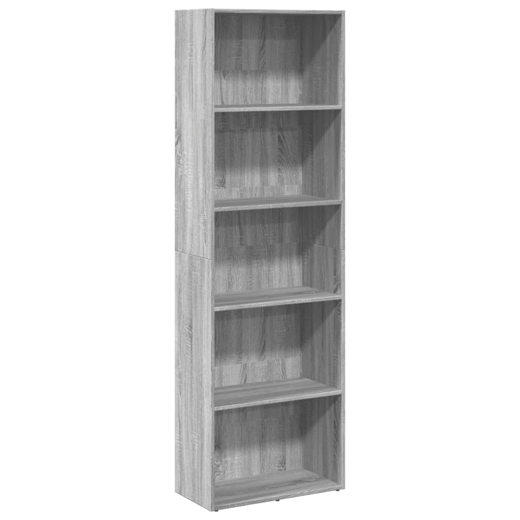 Bücherregal Grau Sonoma 60x30x189 cm Holzwerkstoff