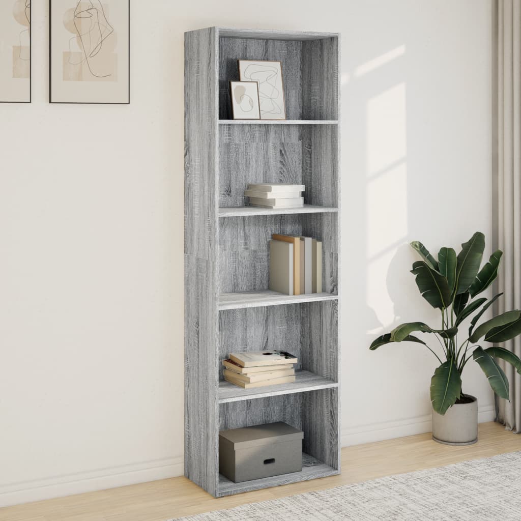 Bookshelf Gray Sonoma 60x30x189 cm Wood Material