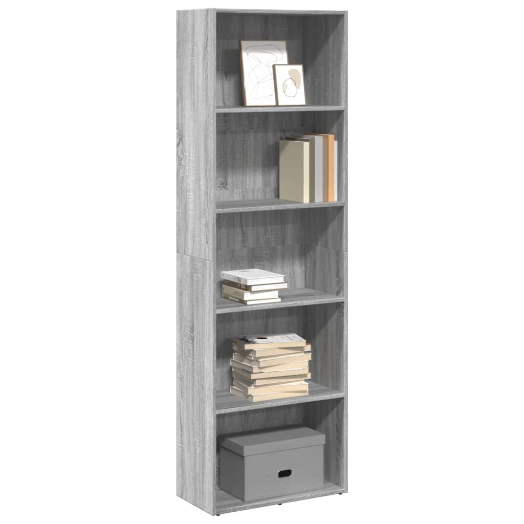 Bookshelf Gray Sonoma 60x30x189 cm Wood Material