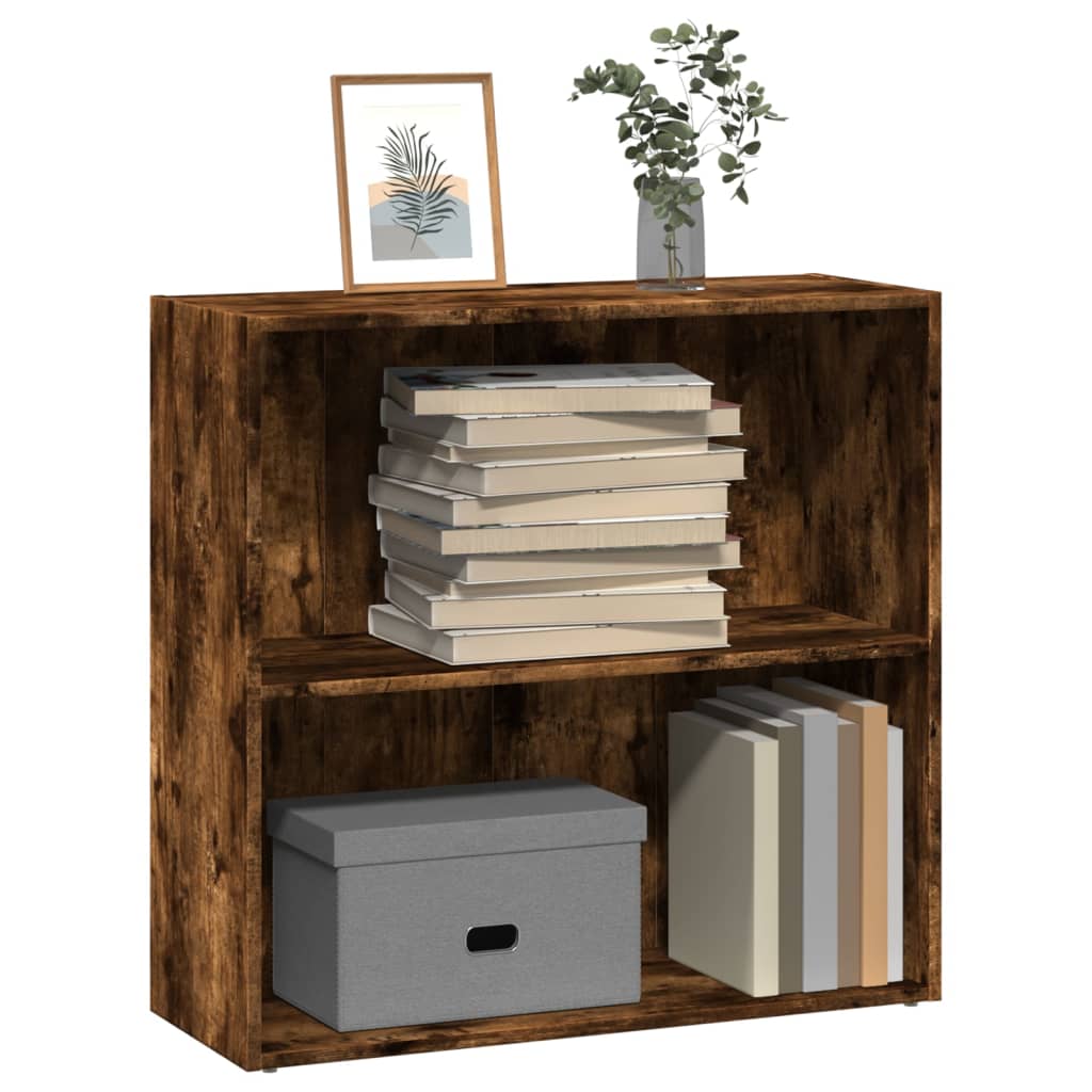 Bookshelf Smoked Oak 80x30x77 cm Wood Material