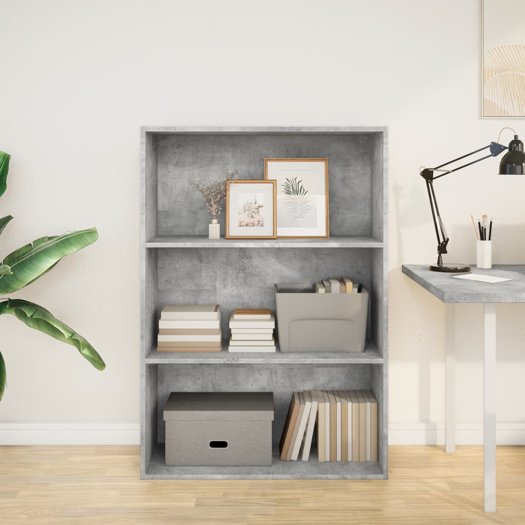 Bookshelf Concrete Grey 80x30x114 cm Wood Material