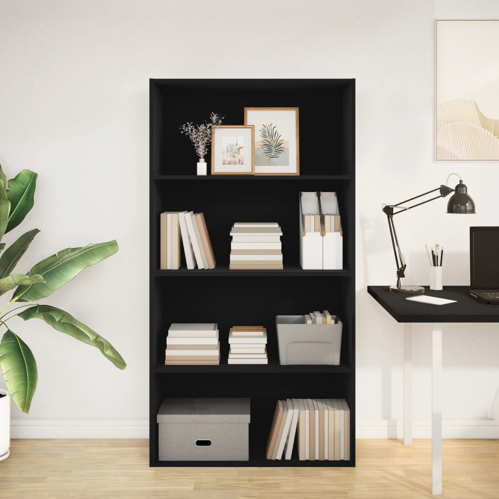 Bookshelf Black 80x30x152 cm Wood Material