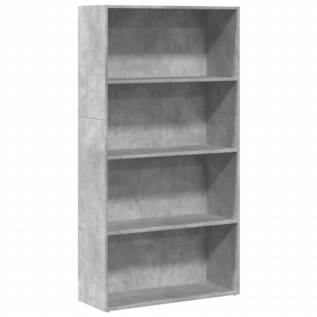 Bookshelf Concrete Grey 80x30x152 cm Wood Material