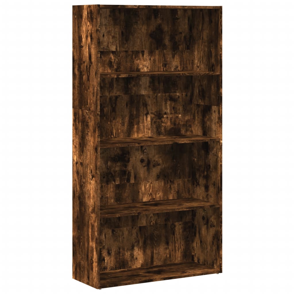 Bookshelf Smoked Oak 80x30x152 cm Wood Material