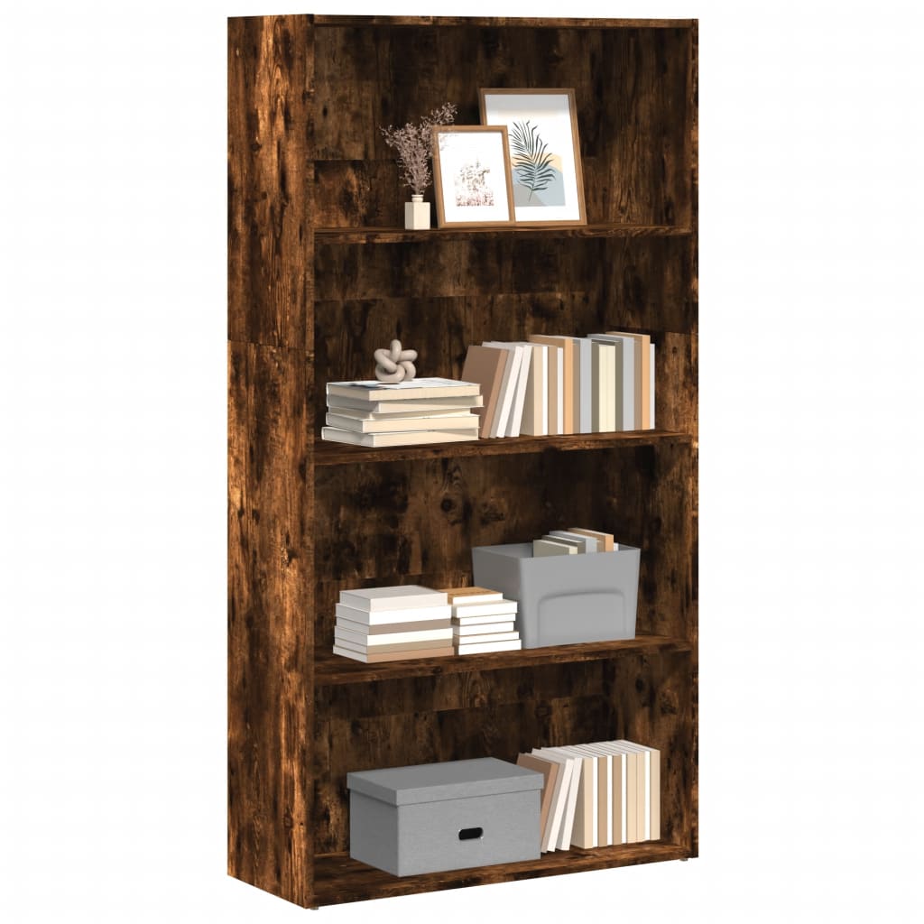 Bookshelf Smoked Oak 80x30x152 cm Wood Material