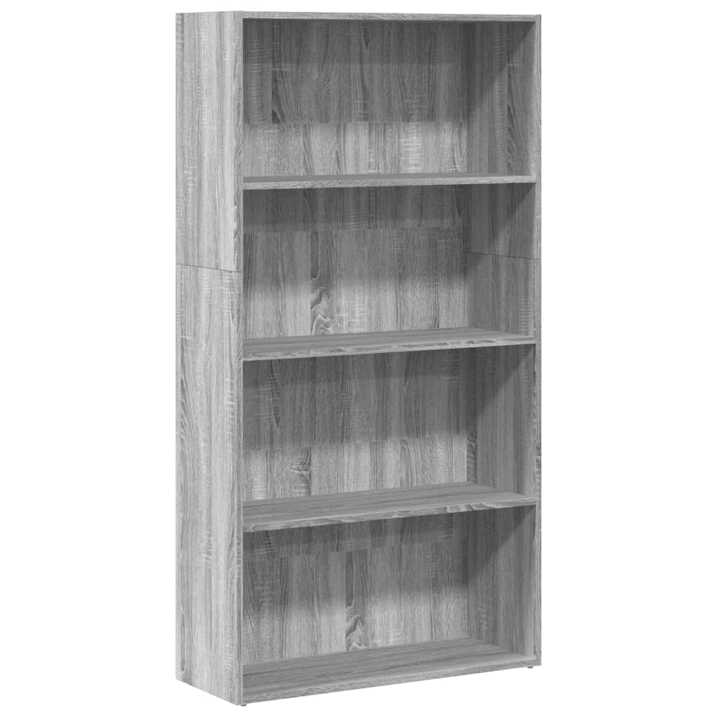 Bücherregal Grau Sonoma 80x30x152 cm Holzwerkstoff