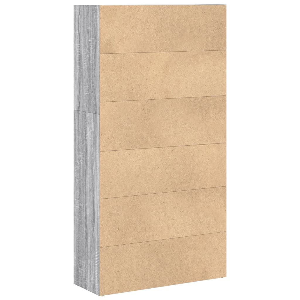 Bücherregal Grau Sonoma 80x30x152 cm Holzwerkstoff