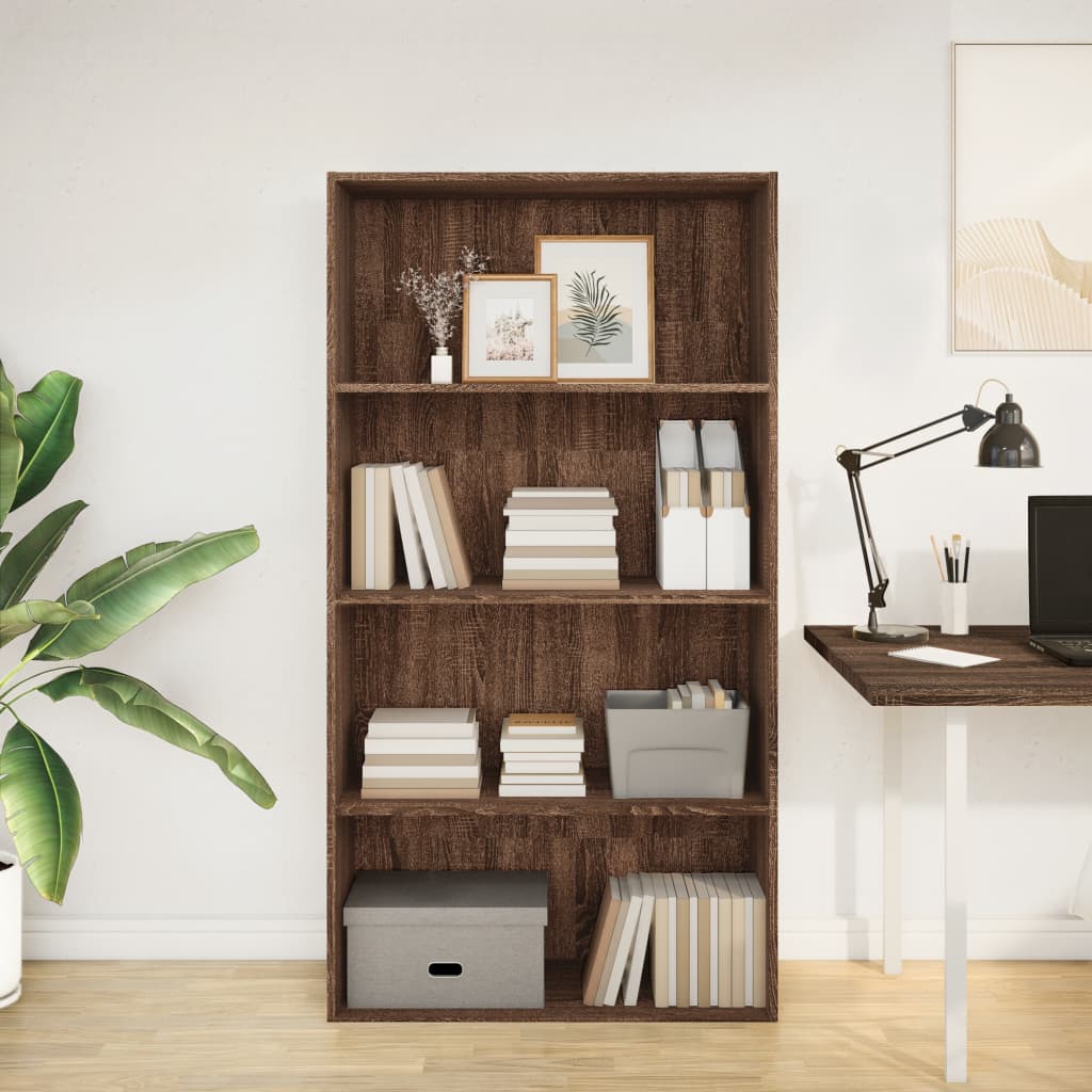 Bookshelf Brown Oak Look 80x30x152 cm Wood Material