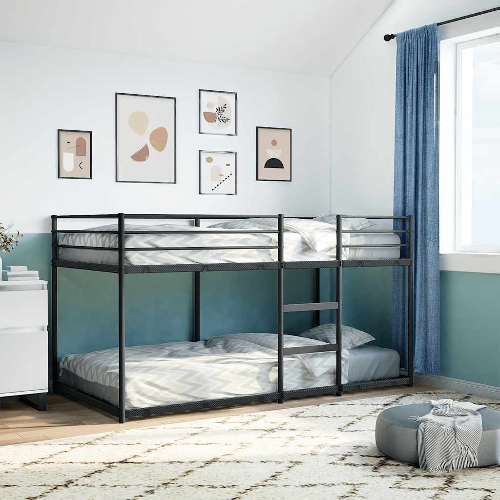 Bunk Bed without Mattress Black 75x190 cm Steel