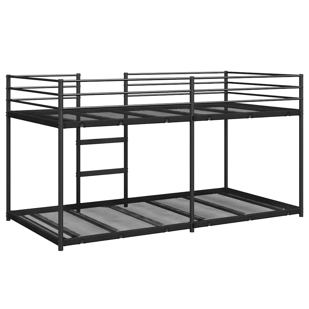 Bunk Bed without Mattress Black 75x190 cm Steel