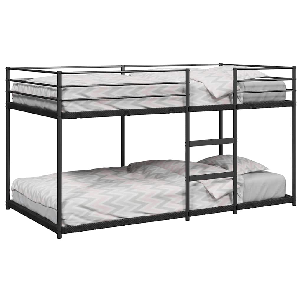 Bunk Bed without Mattress Black 75x190 cm Steel