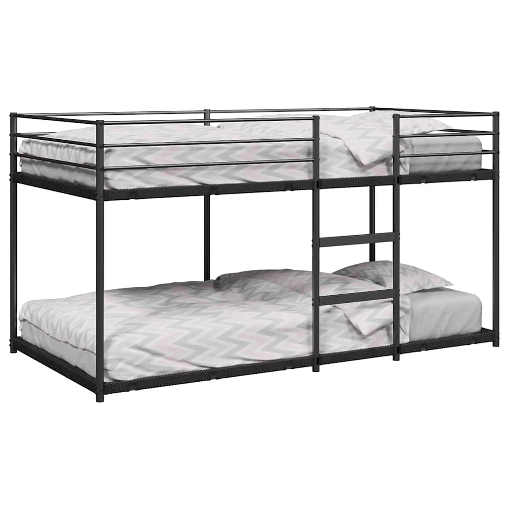 Bunk Bed without Mattress Black 100x190 cm Steel