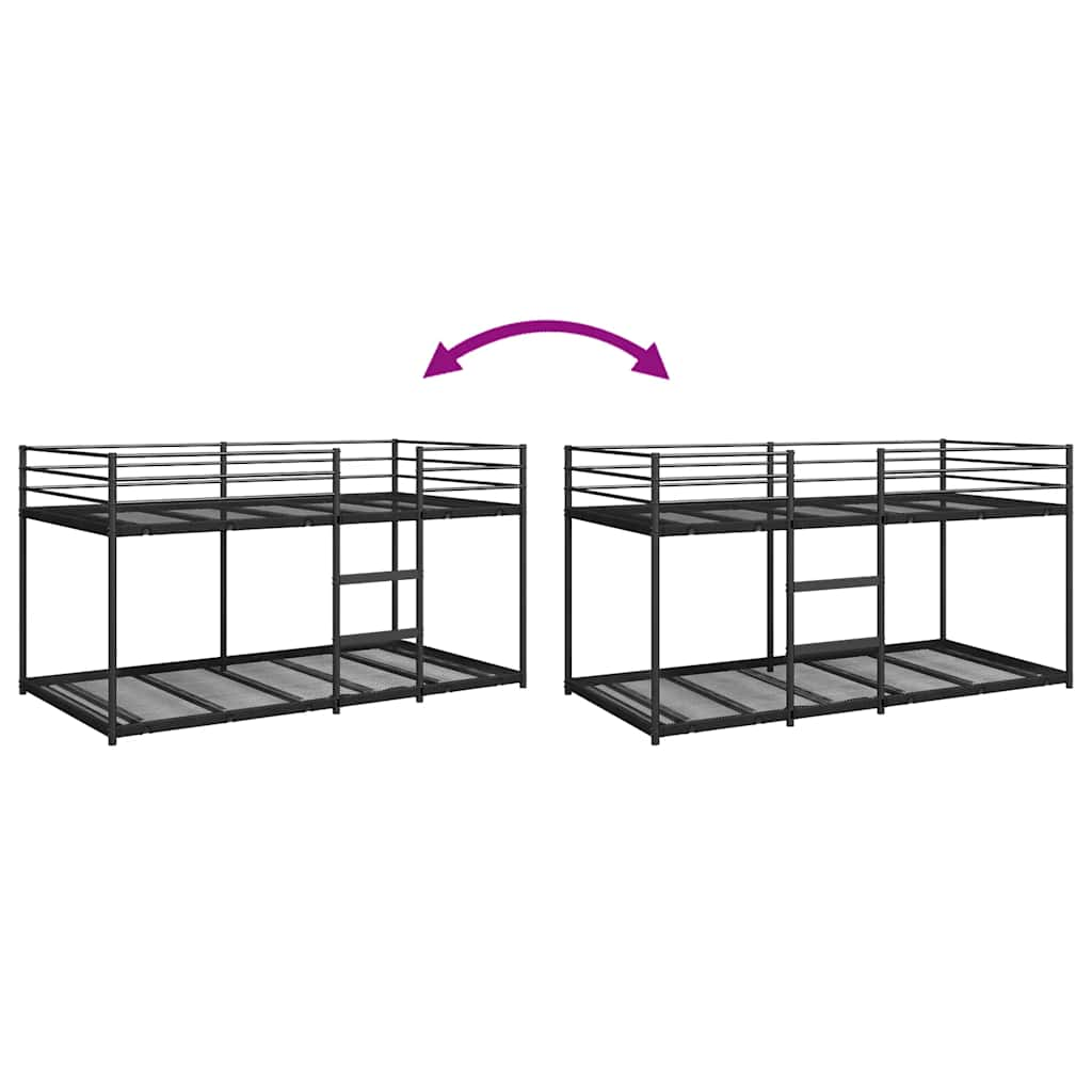 Bunk Bed without Mattress Black 107x203 cm Steel