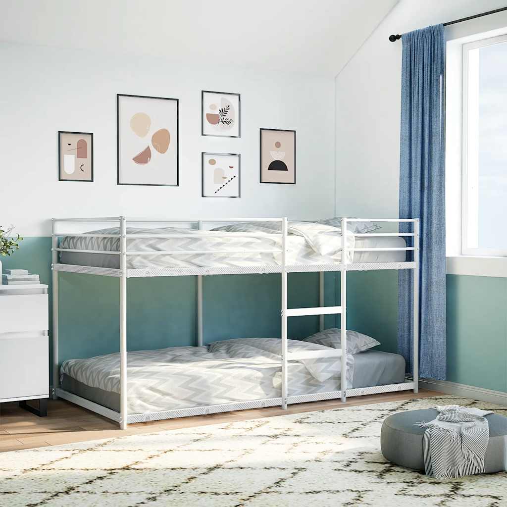 Bunk Bed without Mattress White 75x190 cm Steel