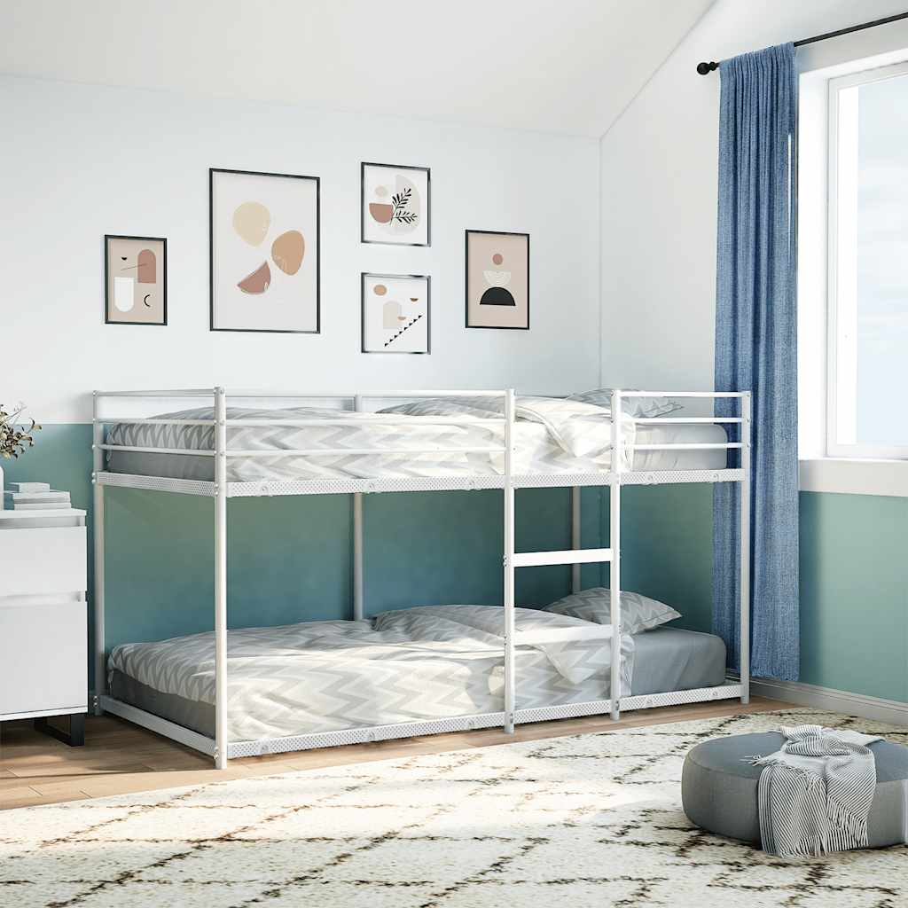 Bunk Bed without Mattress White 90x190 cm Steel