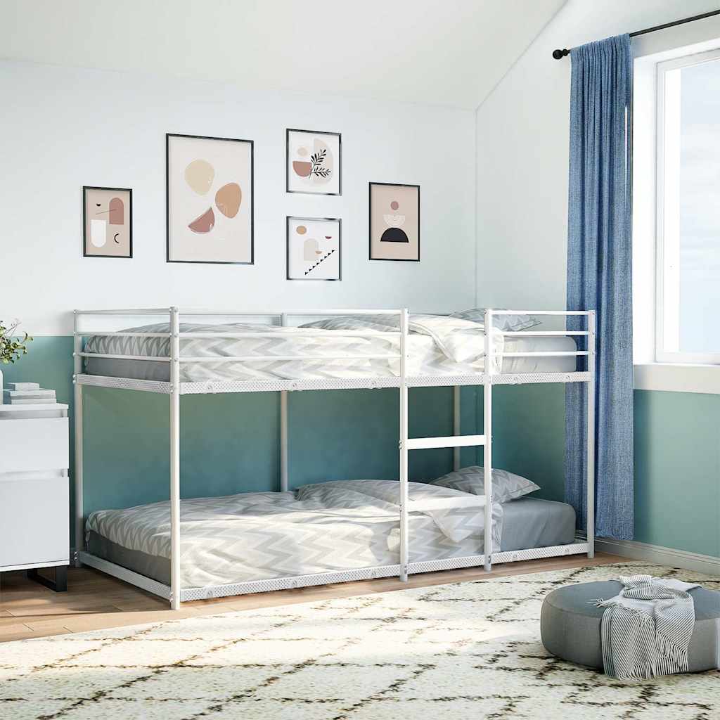 Bunk Bed without Mattress White 100x190 cm Steel