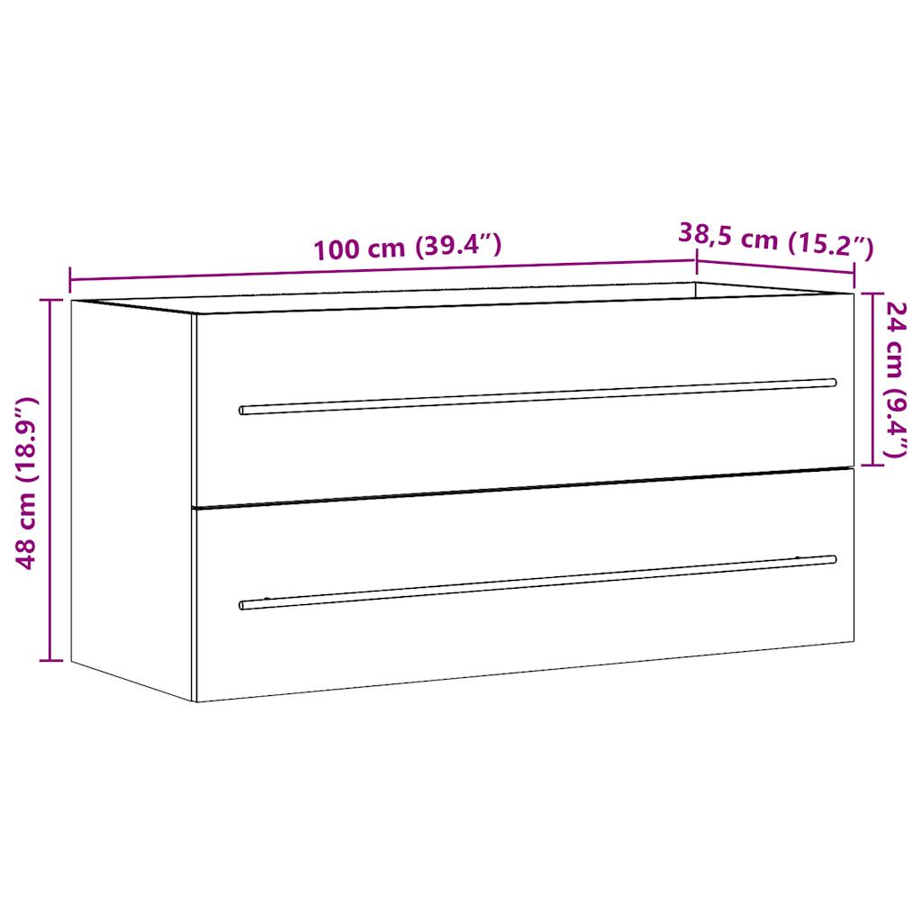 washbasin base cabinet Sonoma oak 100x38.5x48 cm