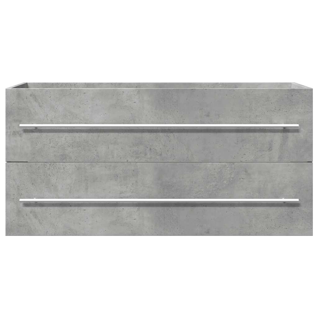 Washbasin base cabinet concrete grey 100x38.5x48 cm wood material