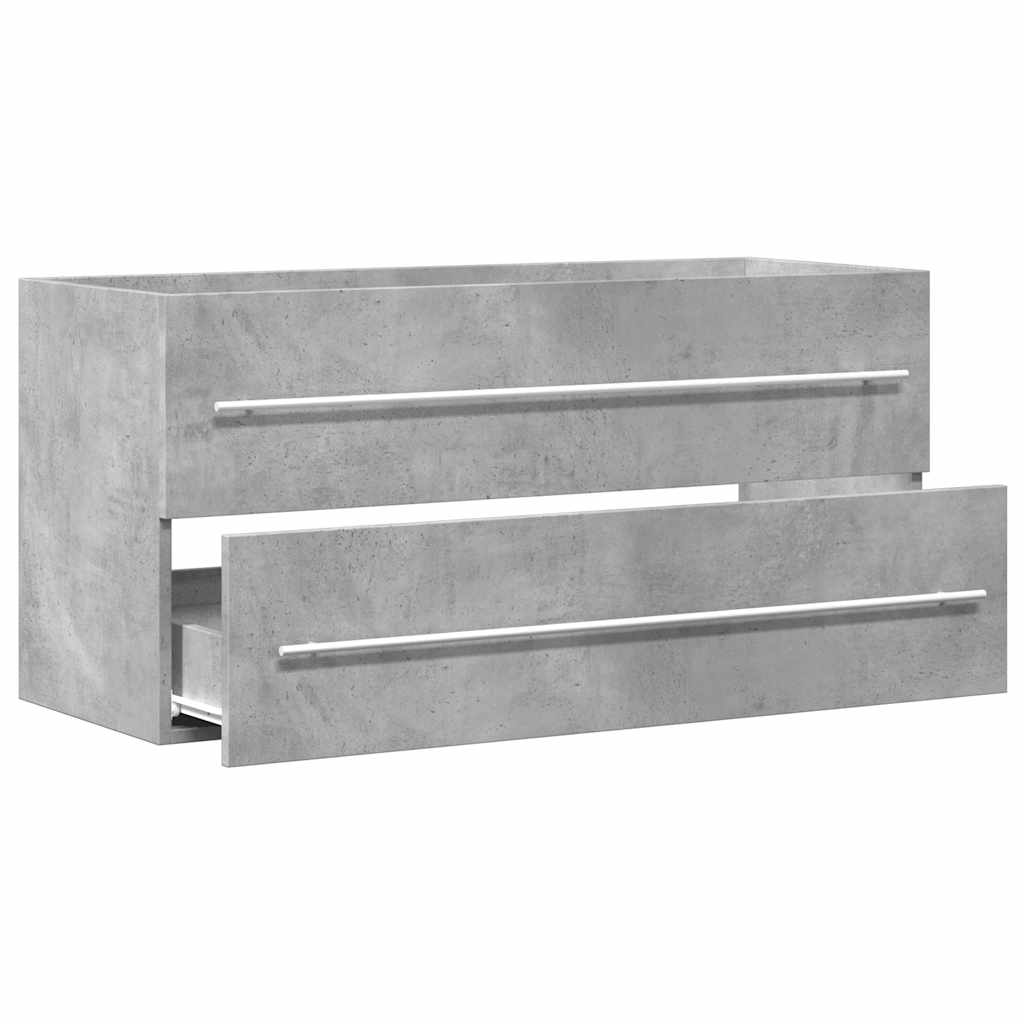 Washbasin base cabinet concrete grey 100x38.5x48 cm wood material