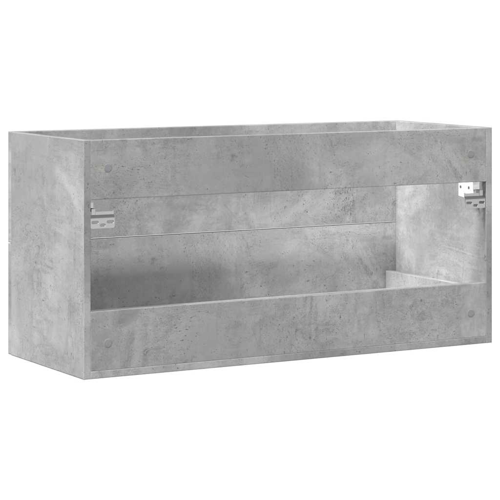 Washbasin base cabinet concrete grey 100x38.5x48 cm wood material