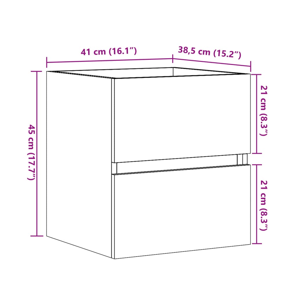 Washbasin base cabinet Sonoma oak 41x38.5x45cm wood material