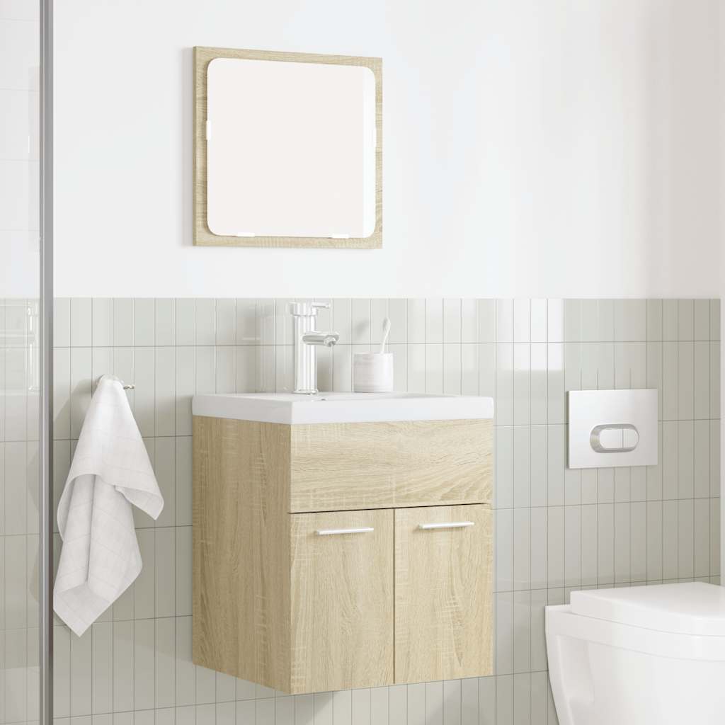 2-piece bathroom furniture set Sonoma oak wood material