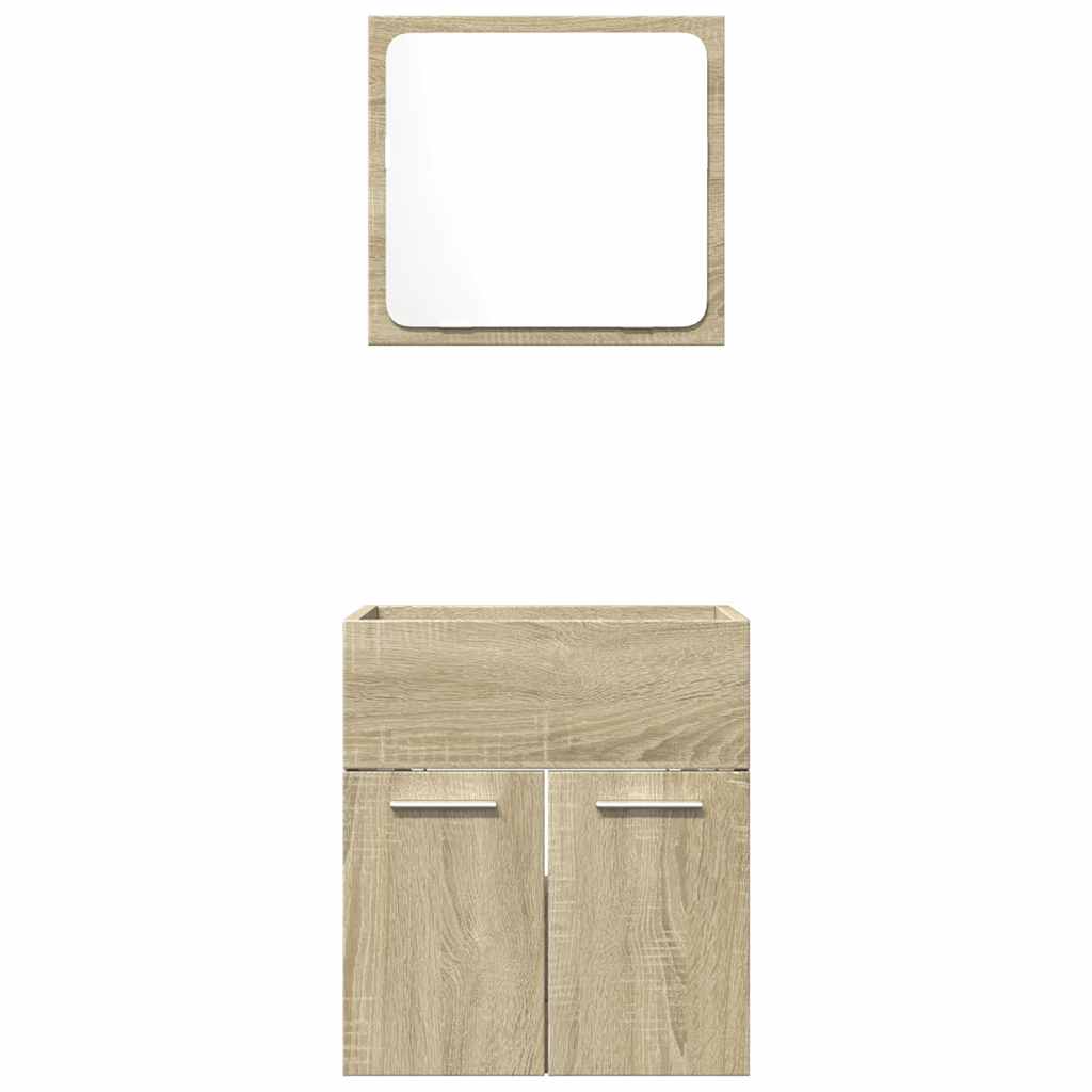 2-piece bathroom furniture set Sonoma oak wood material