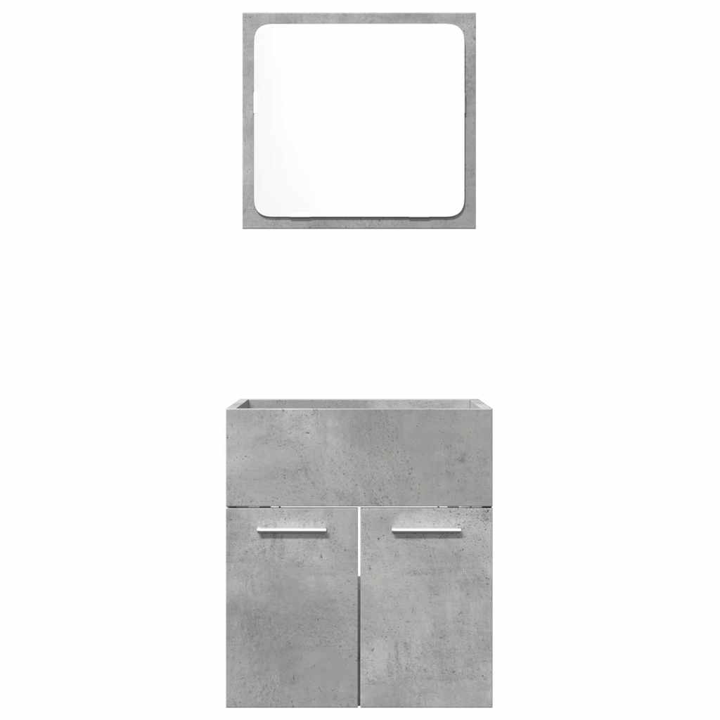 2-piece bathroom furniture set concrete gray wood material