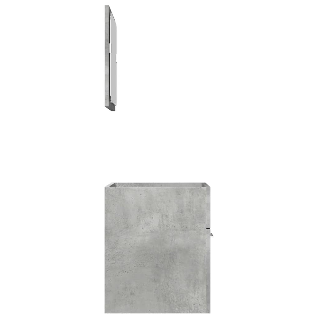 2-piece bathroom furniture set concrete gray wood material