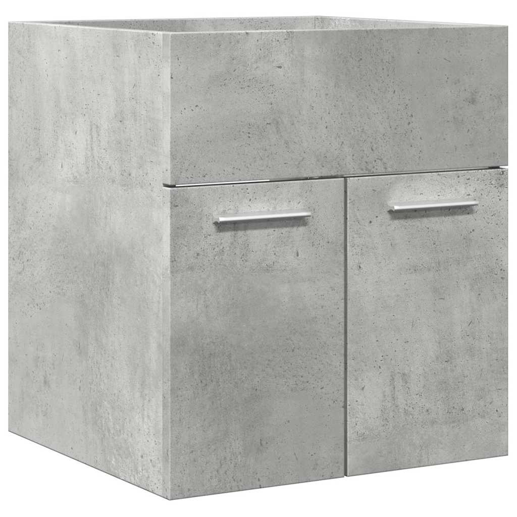 2-piece bathroom furniture set concrete gray wood material