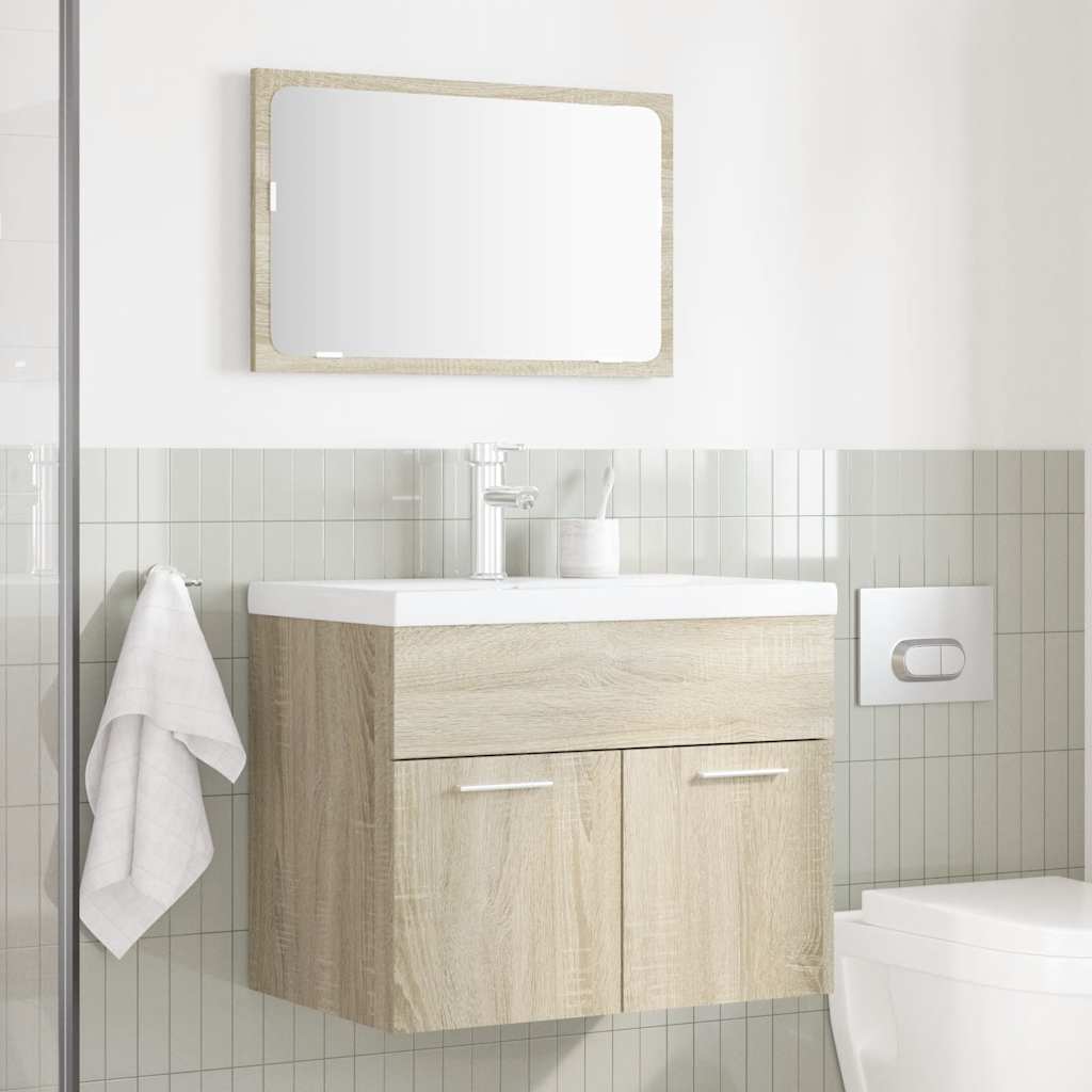 2-piece bathroom furniture set Sonoma oak wood material