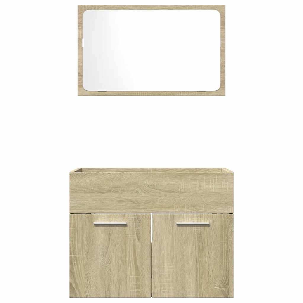 2-piece bathroom furniture set Sonoma oak wood material