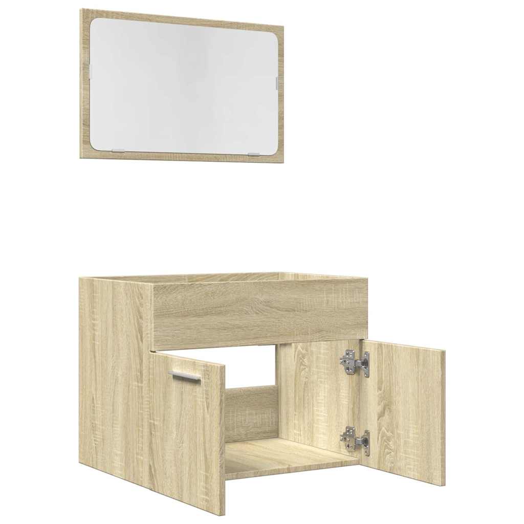 2-piece bathroom furniture set Sonoma oak wood material