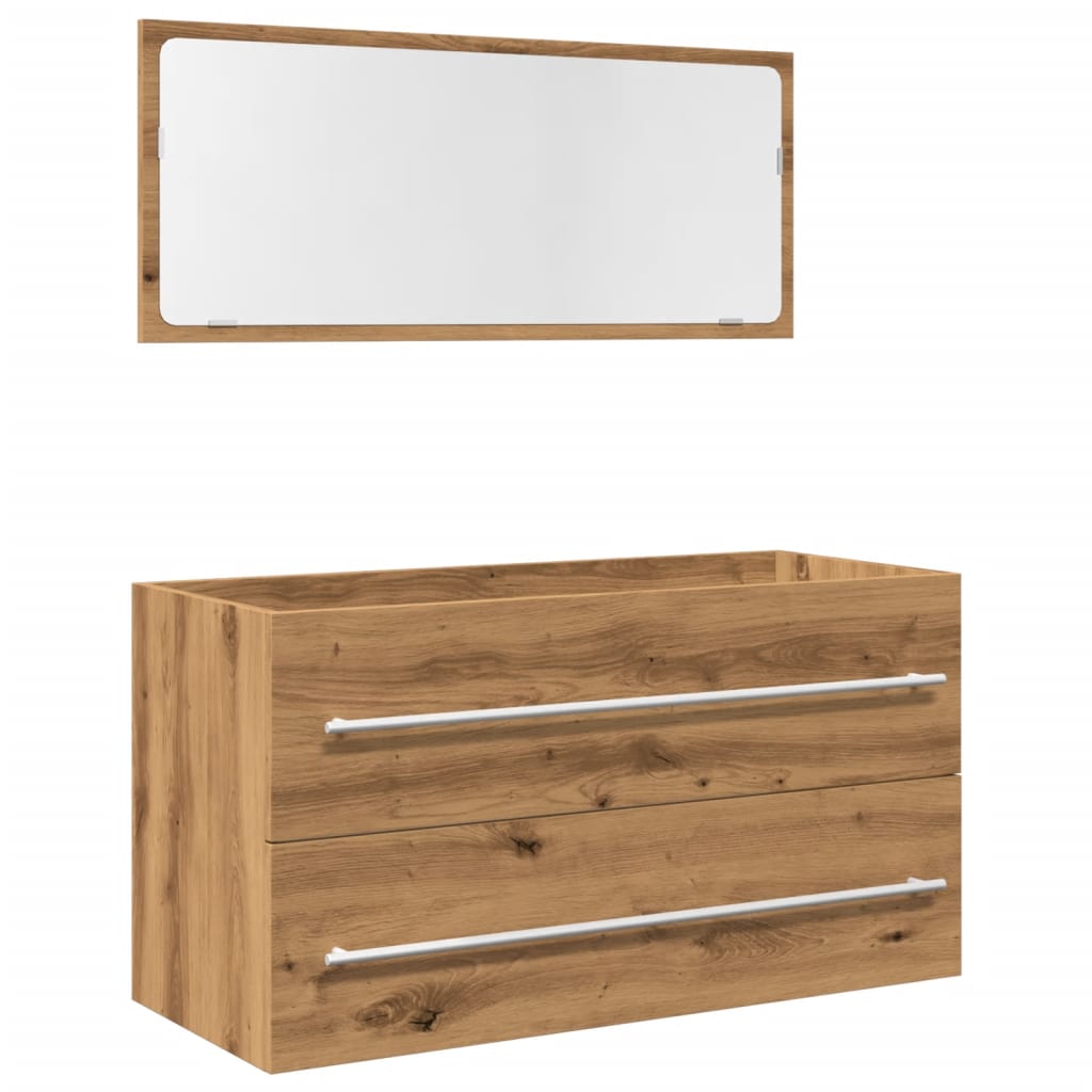 2-piece bathroom furniture set Artisan oak wood material