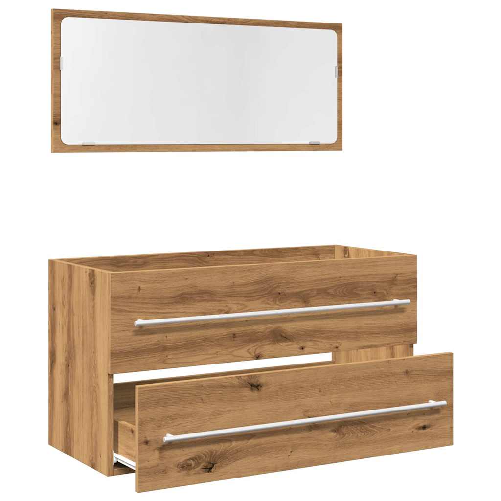 2-piece bathroom furniture set Artisan oak wood material