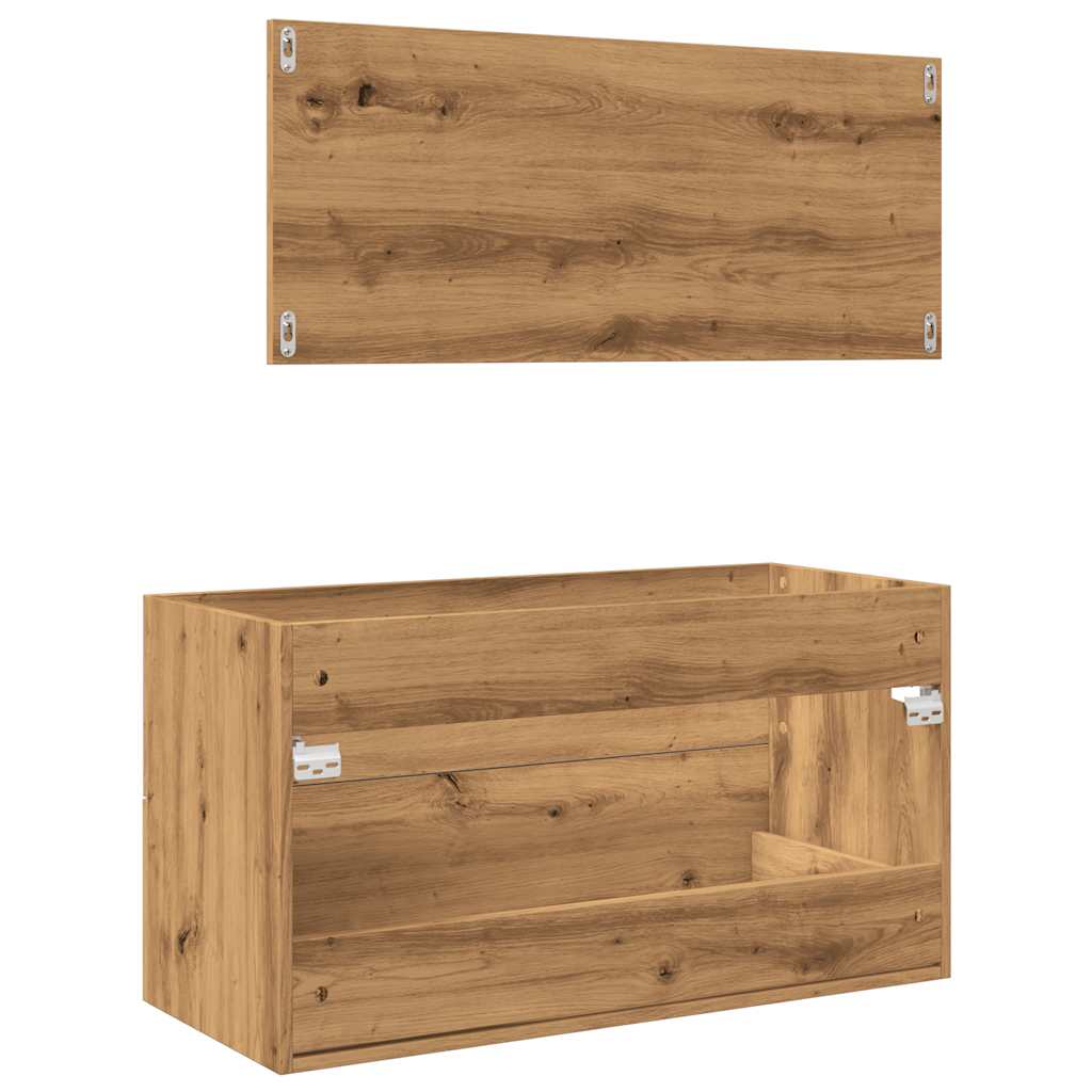 2-piece bathroom furniture set Artisan oak wood material