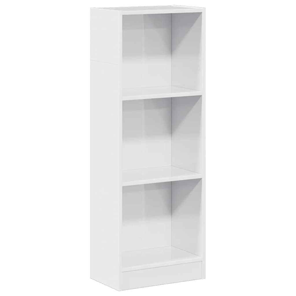 Bookcase High Gloss White 40x24x109 cm Wood Material