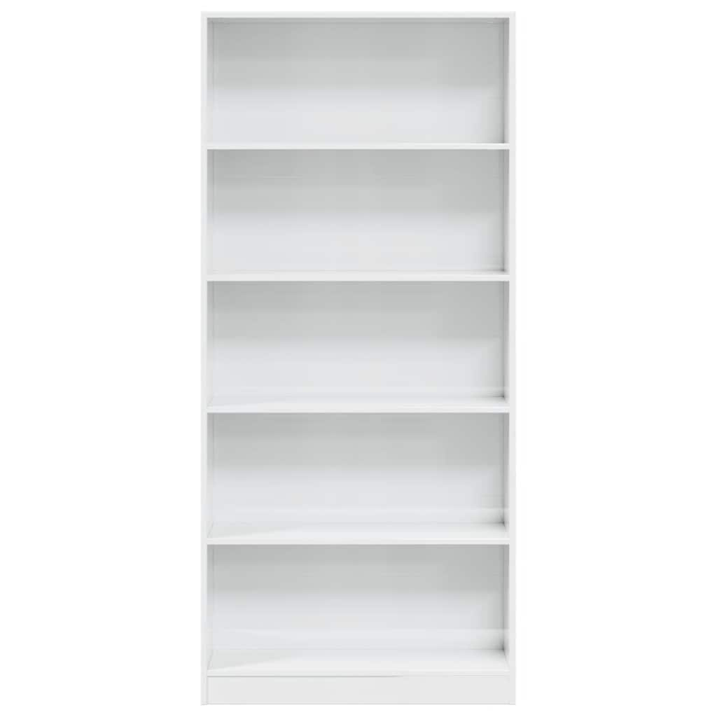 Bookcase High Gloss White 80x24x176 cm Wood Material