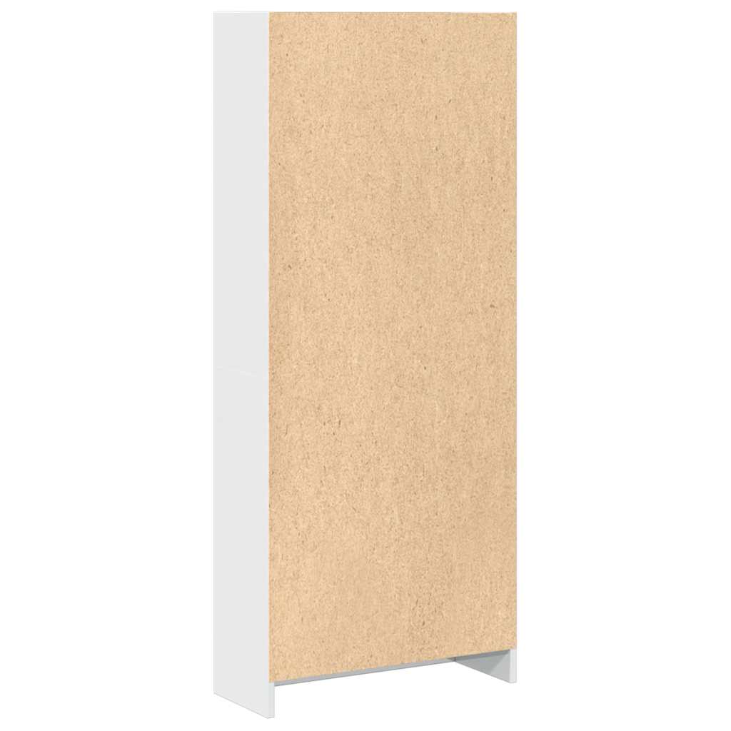 Bookcase High Gloss White 60x24x143 cm Wood Material