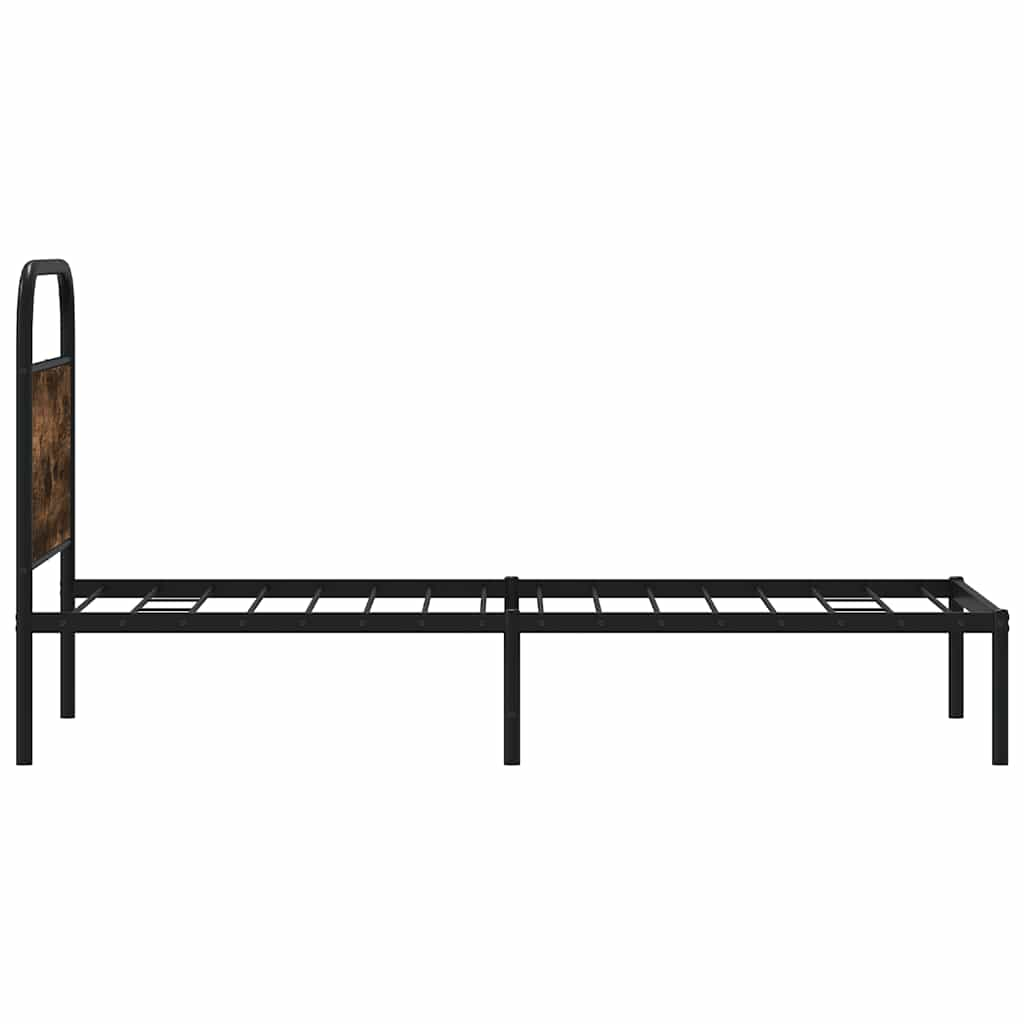 Bed frame without mattress 80x200 cm smoked oak wood material