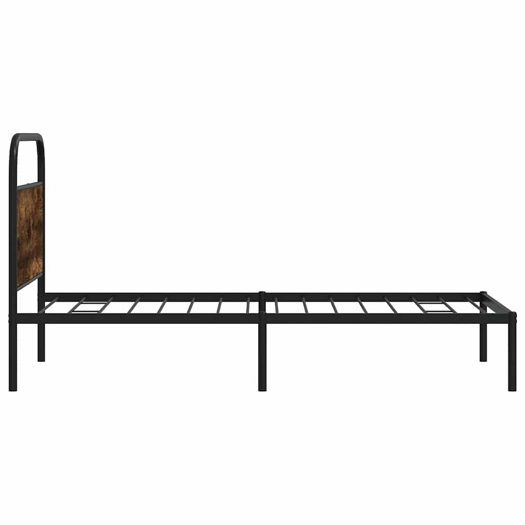 Bed frame without mattress 90x190 cm smoked oak wood material