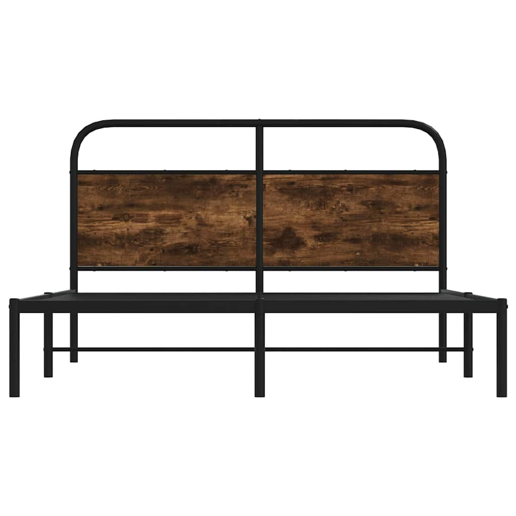 Bed frame without mattress 120x190 cm smoked oak wood material